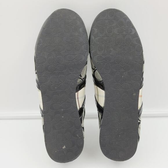 Coach Paxton 6.5M A1439 monogram logo black flats comfort Sneakers EUC - Picture 7 of 10